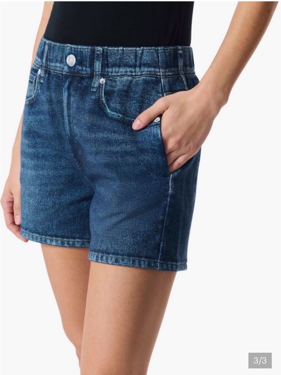 rag & bone Pants - rag & bone Miramar Indigo Denim Elastic-Waist Shorts with pockets